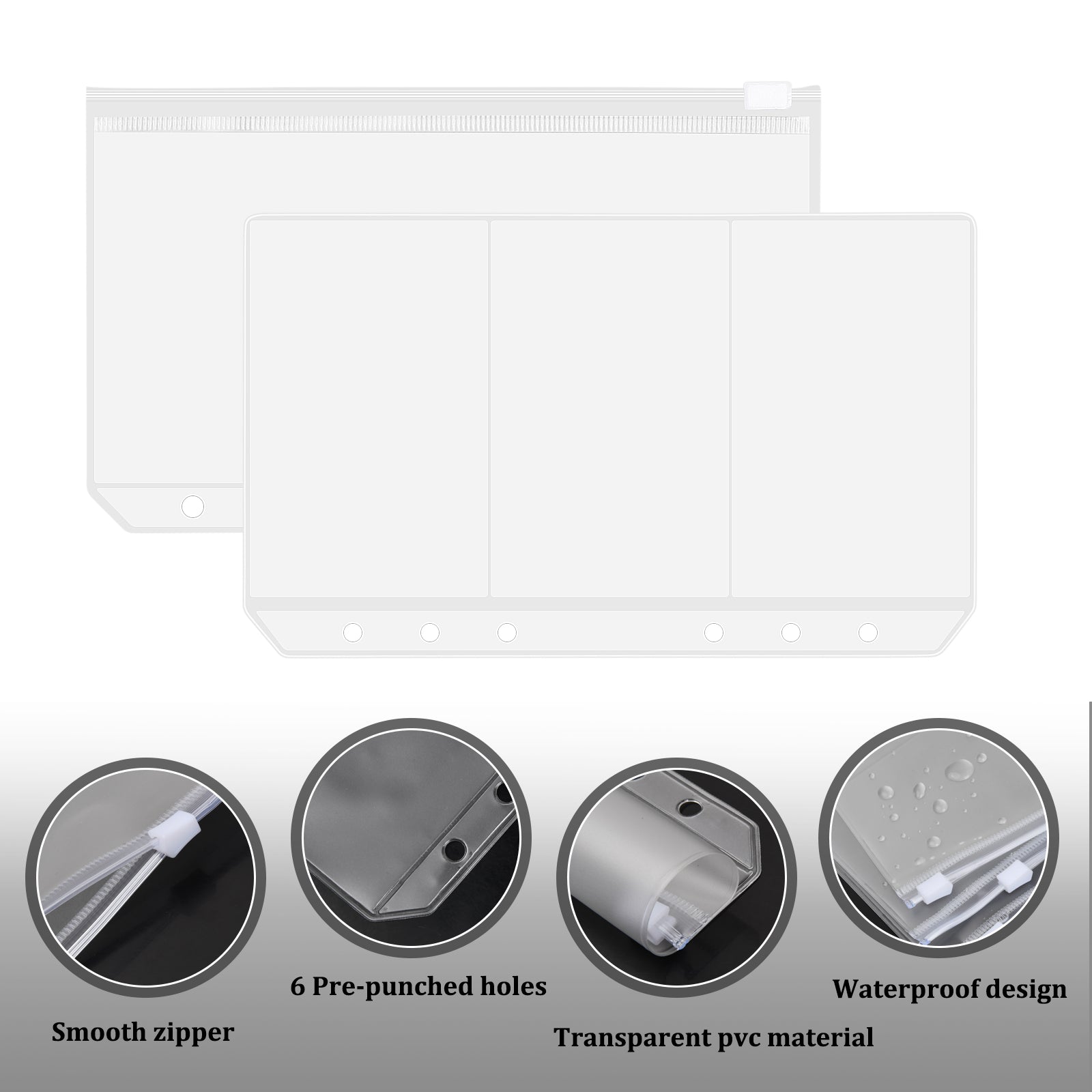 A6 Refillable Lined Paper Set, 80 Sheets, 6 Ring Binder Notebook