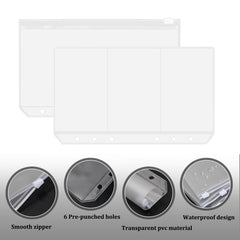 A6 Refillable Lined Paper Set, 80 Sheets, 6 Ring Binder Notebook