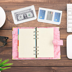 A6 Refillable Lined Paper Set, 80 Sheets, 6 Ring Binder Notebook