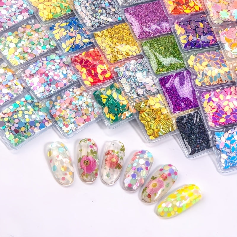 Colorful Glitter Sequins and Stickers for DIY Nail Sliders