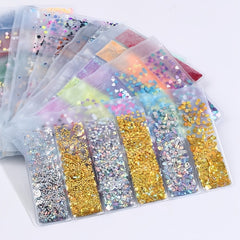 Colorful Glitter Sequins and Stickers for DIY Nail Sliders