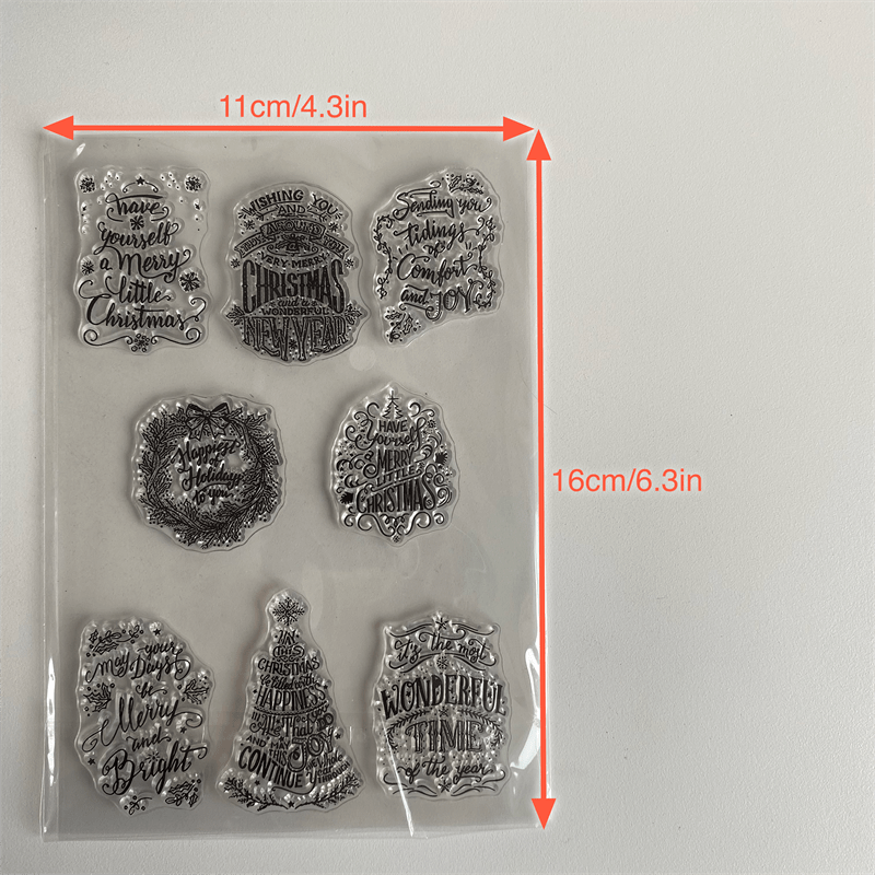 Christmas Happy Year Clear Silicone Stamp DIY Scrapbooking Decor