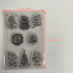 Christmas Happy Year Clear Silicone Stamp DIY Scrapbooking Decor