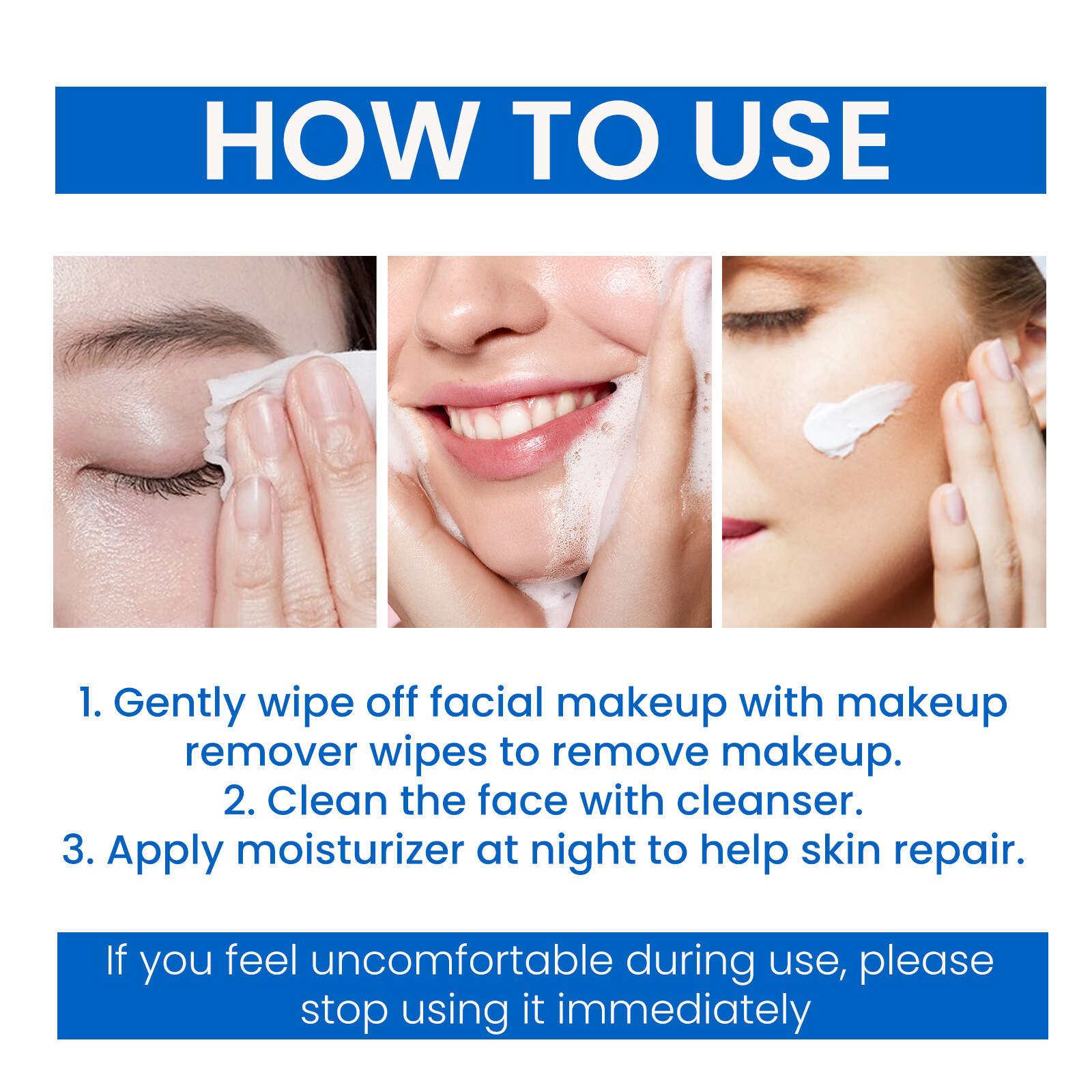 Gentle Makeup Removal Wipes Deep Cleansing Face Eye Lip Makeup