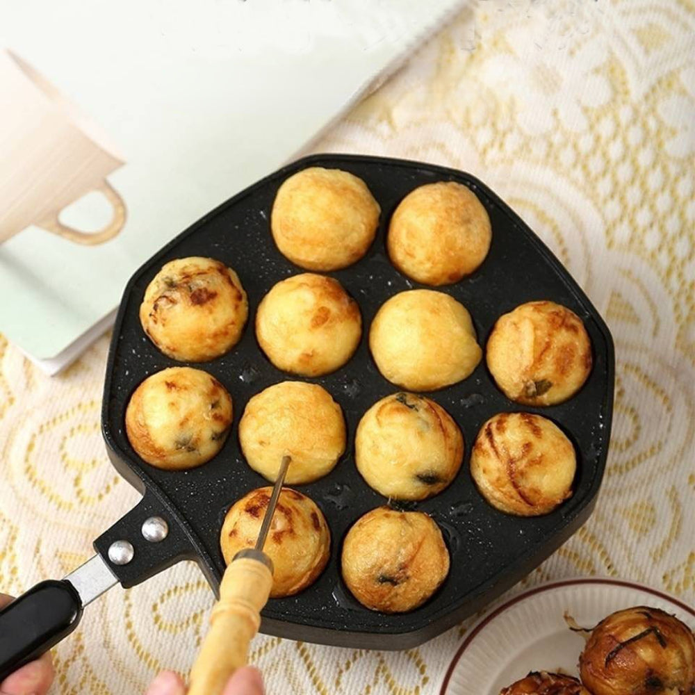12 Hole Takoyaki Pan Non Stick Aluminum Alloy Baking Pan