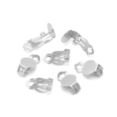 50pcs Golden Ear Clip Base Earrings Blank Setting Fit 10mm Glass Cabochons