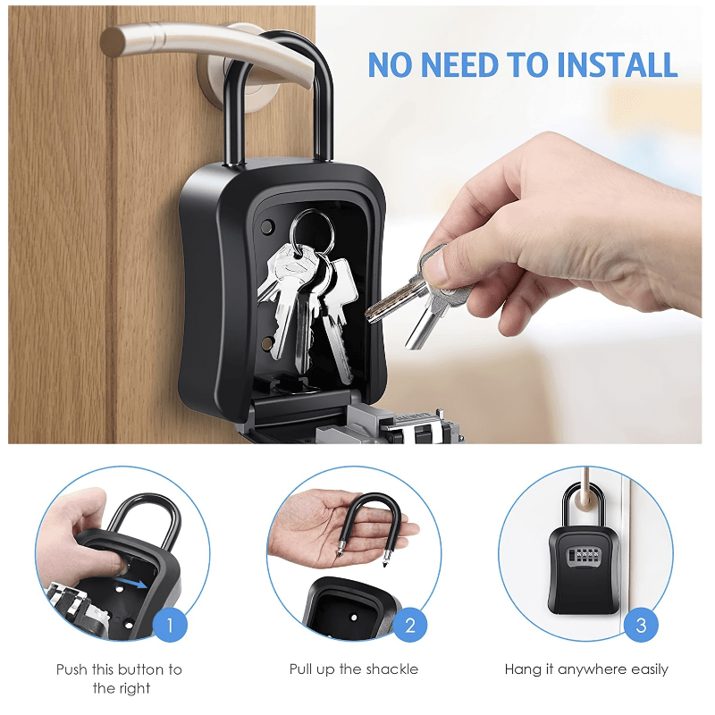 Wall Mounted Password Key Box - Secure Spare Keys