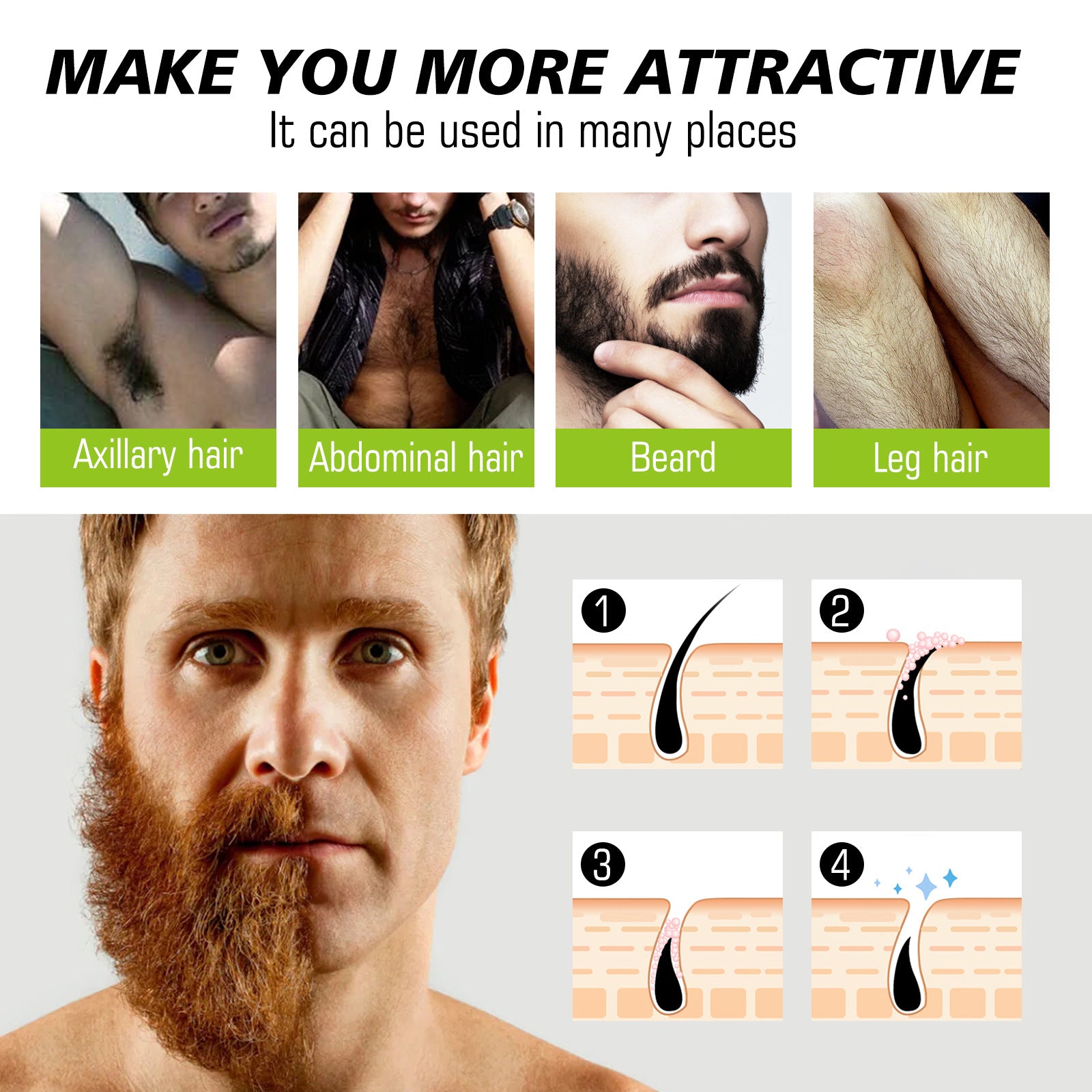 120ml Men's Hair Removal Cream for Smooth Skin