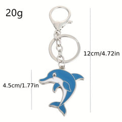 Metal Marine Animal Key Chain Dolphin Sea Lion Goldfish Key Ring