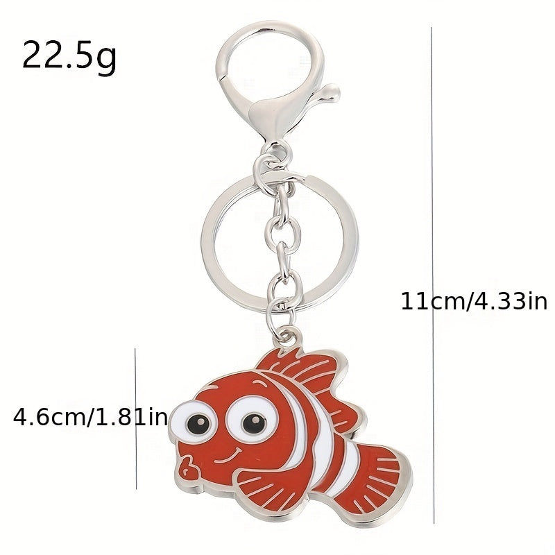 Metal Marine Animal Key Chain Dolphin Sea Lion Goldfish Key Ring