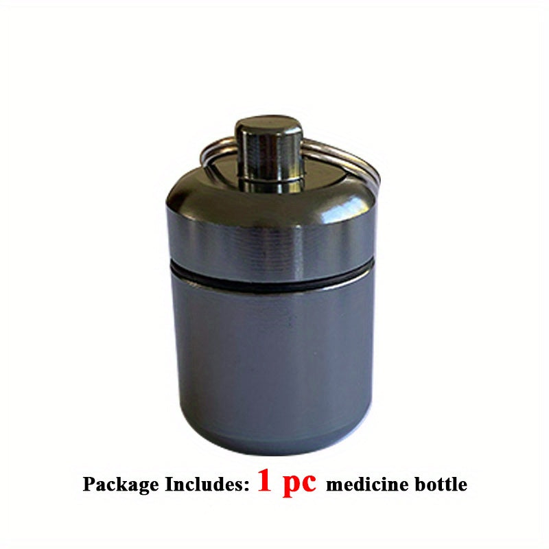 Waterproof Pill Organizer & Metal Pill Holder Keychain for Travel