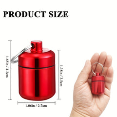 Waterproof Pill Organizer & Metal Pill Holder Keychain for Travel