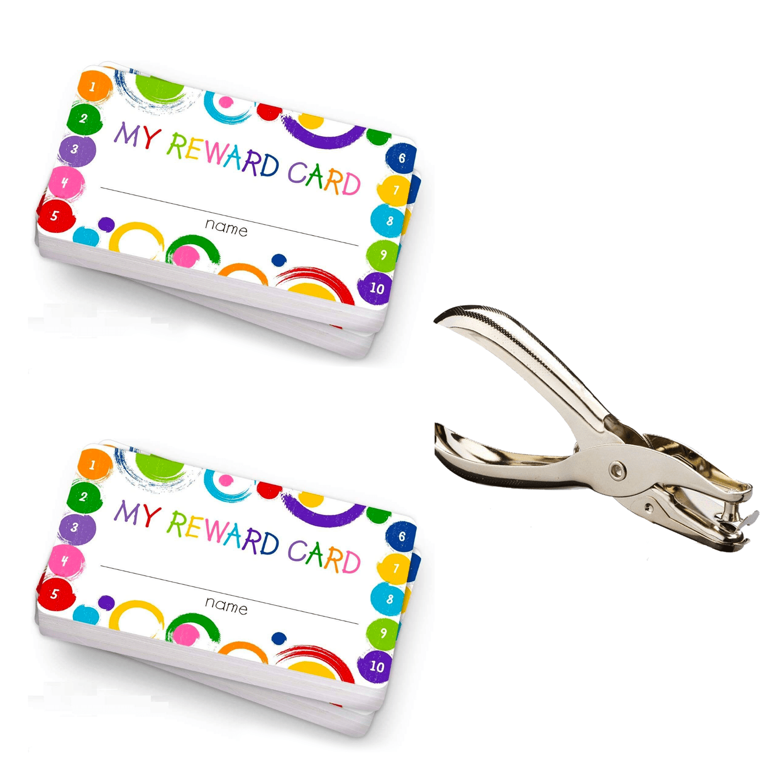 100pcs Reward Punch Cards with Hole Punch for Students
