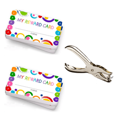 100pcs Reward Punch Cards with Hole Punch for Students