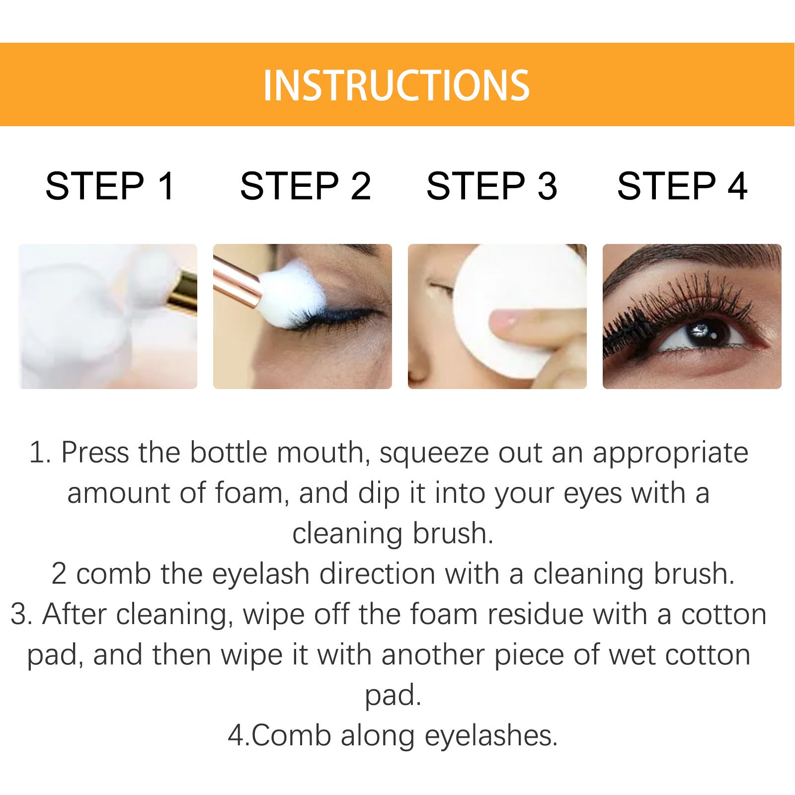 Natural Eyelash Cleaning Kit with Lash Shampoo and Essence