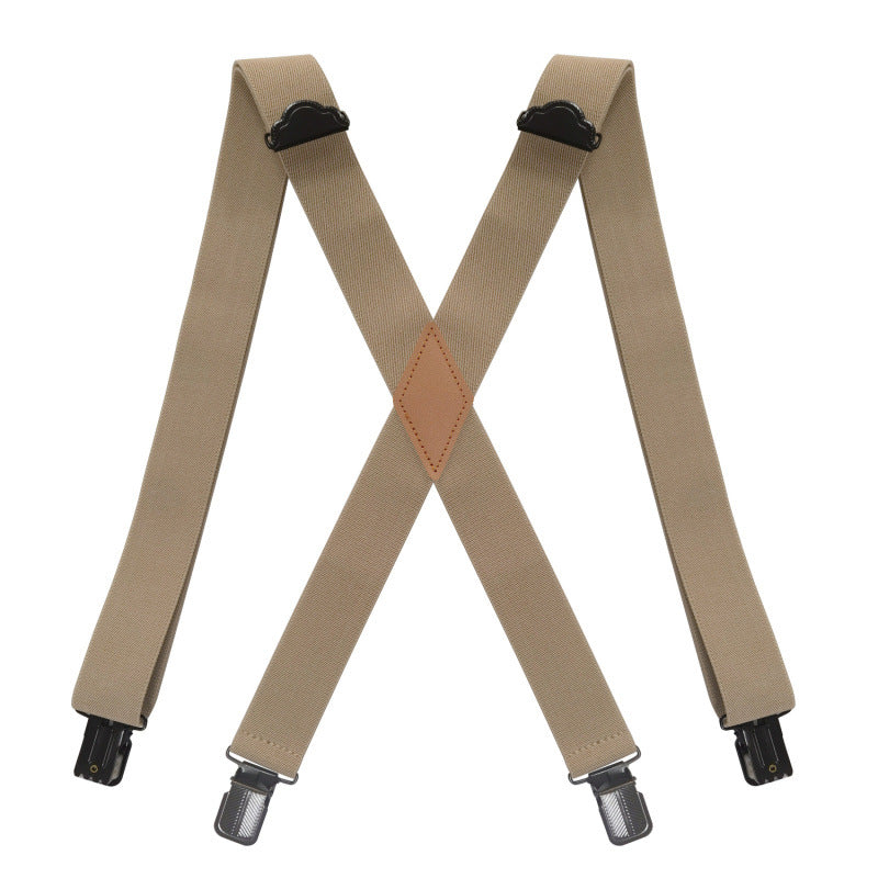 Men's Elastic X-Shaped 4 Clips Suspender Belt