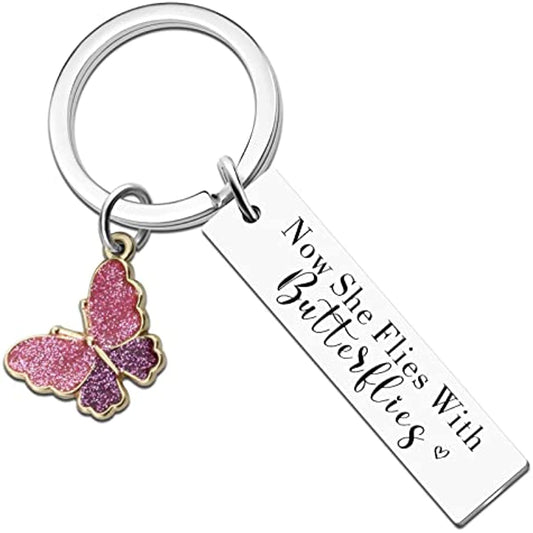 Butterfly Pet Memorial Keychain Sympathy Gift