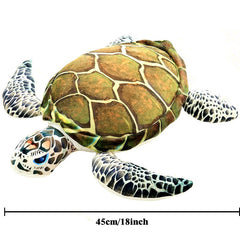 Realistic Stuffed Sea Turtle Plush Toy - Ocean Life Tortoise