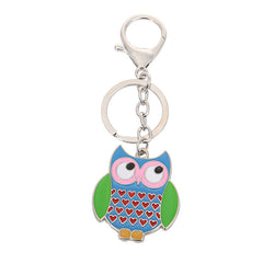 Cartoon Flamingo Owl Metal Keychain Pendant For Girls