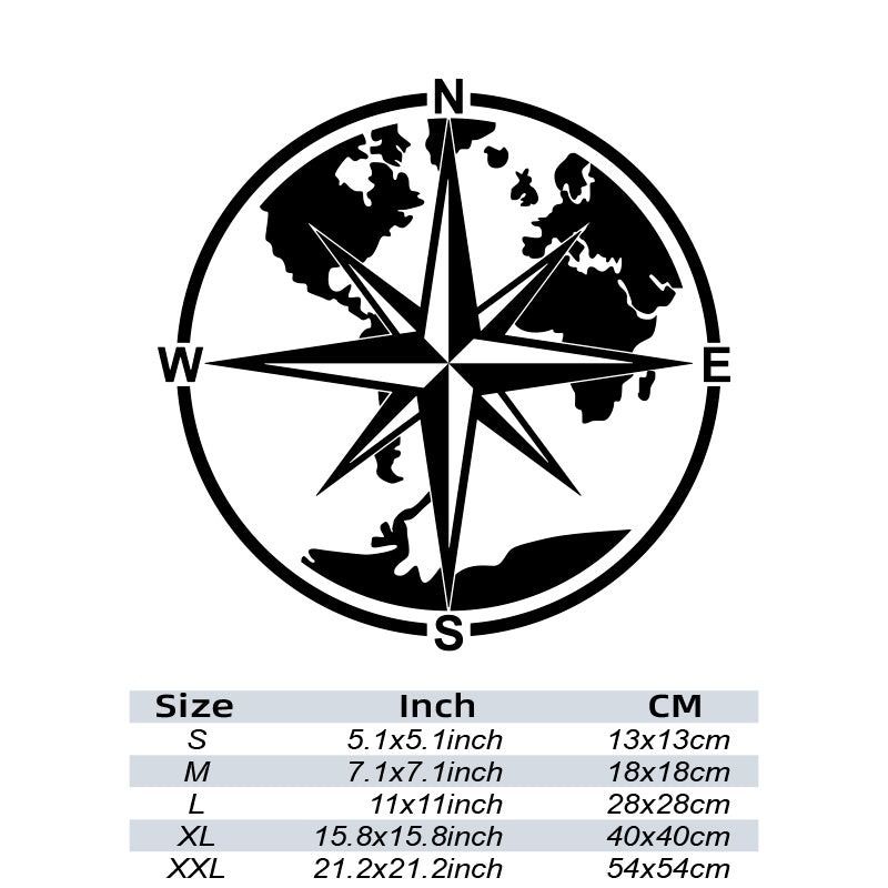 Nautical Compass Vinyl Auto Stickers - Ocean Exploration Reflective Decal