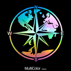 Nautical Compass Vinyl Auto Stickers - Ocean Exploration Reflective Decal