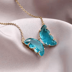 Green Butterfly Pendant Necklace Choker Collarbone Chain