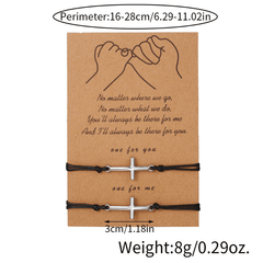 2pcs Stainless Steel Cross Bracelets for Kids and Couples