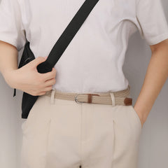 Elastic Seamless Braided Hole Denim Canvas Belt