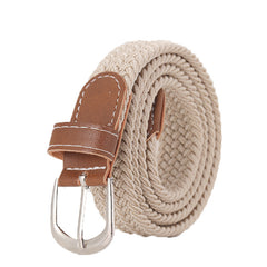 Elastic Seamless Braided Hole Denim Canvas Belt