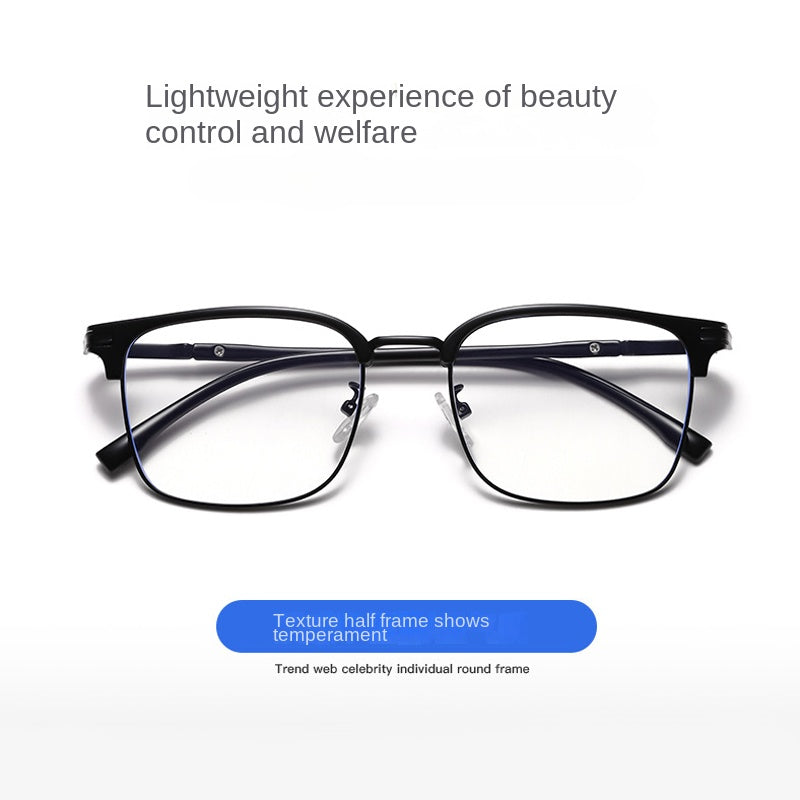 Semi Rimless Men's Glasses Protective Glasses For Reading Office Games