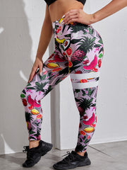 Fruit Print High Rise Fitness Leggings