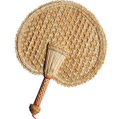 Handwoven Straw Fan for Summer Heat Relief