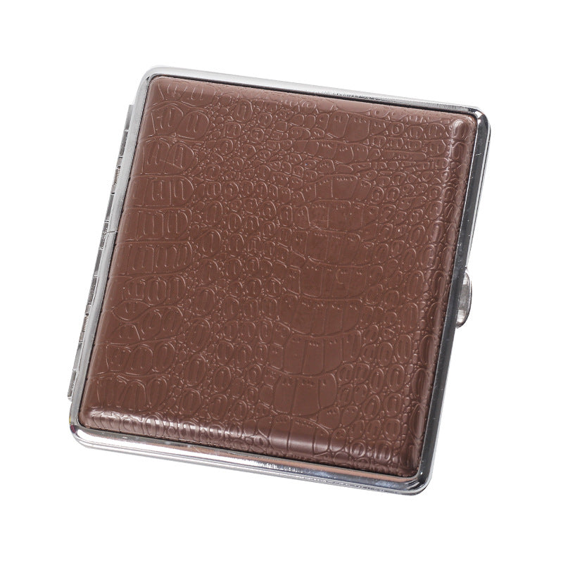 Crocodile Leather Pattern Plastic Cigarette Box 20 Packs Capacity