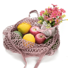 Reusable Fruit Grocery Shopper Cotton Tote Mesh Woven Net Shoulder Bag