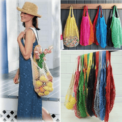 Reusable Fruit Grocery Shopper Cotton Tote Mesh Woven Net Shoulder Bag