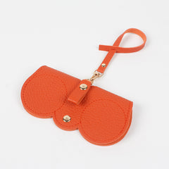 Solid PU Leather Sunglasses Bag Protective Case
