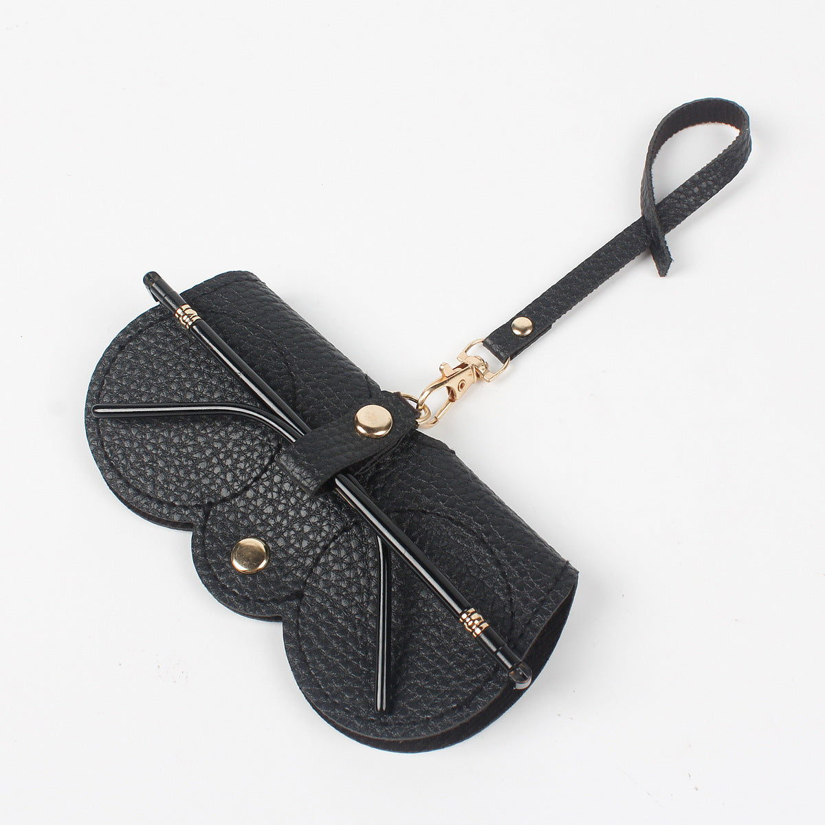 Solid PU Leather Sunglasses Bag Protective Case