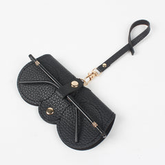 Solid PU Leather Sunglasses Bag Protective Case