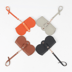 Solid PU Leather Sunglasses Bag Protective Case