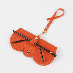 Solid PU Leather Sunglasses Bag Protective Case