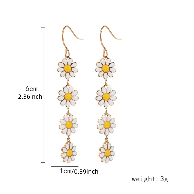 Daisy Sunflower Dangle Earrings Holiday Jewelry Girls