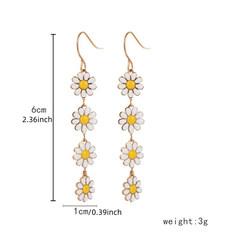 Daisy Sunflower Dangle Earrings Holiday Jewelry Girls