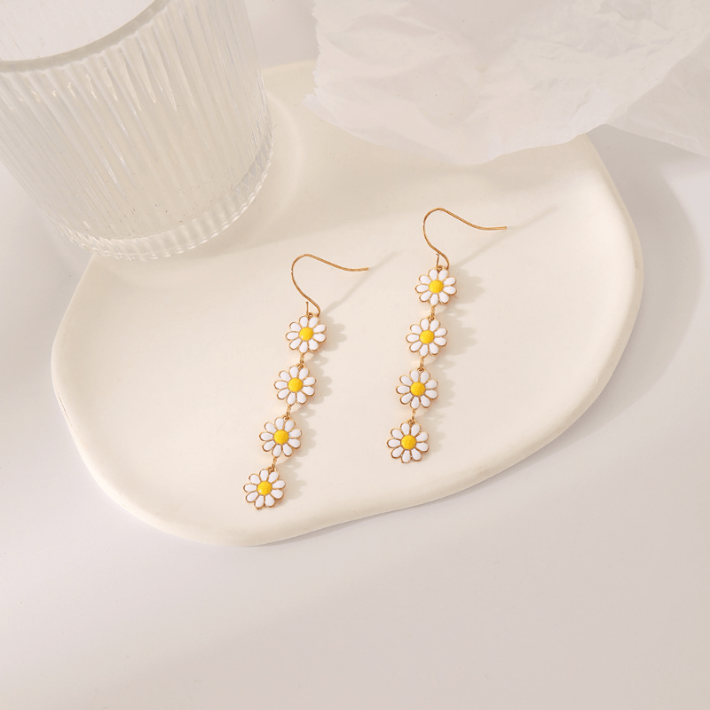 Daisy Sunflower Dangle Earrings Holiday Jewelry Girls