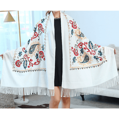 National Style Cashmere Scarf Embroidered Warm Sunproof Thicken Shawl