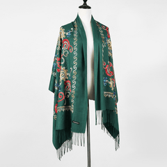 National Style Cashmere Scarf Embroidered Warm Sunproof Thicken Shawl