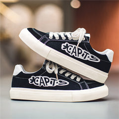 Men's Letter Print Skate Shoes Rope Lace Outdoor Sneakers