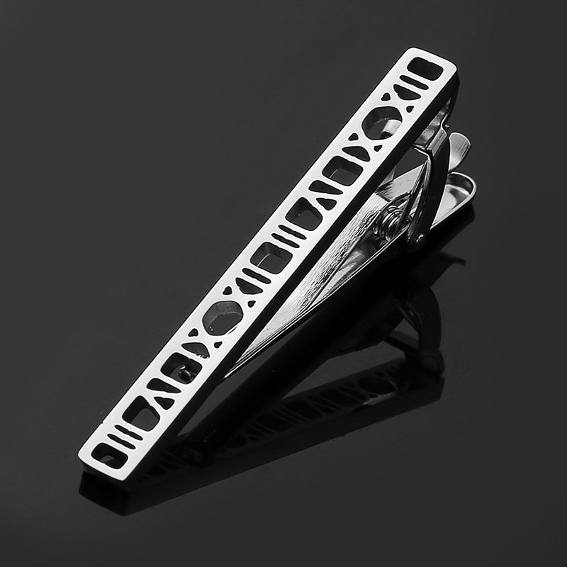 Stainless Steel Hollow Tie Clip for Men