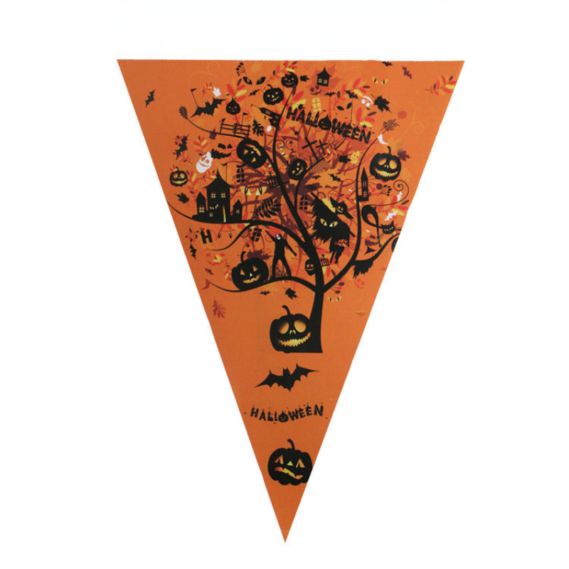 Halloween Paper Pennants Festive Decorative Flags 6 Styles Double Sided Printed
