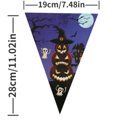 Halloween Paper Pennants Festive Decorative Flags 6 Styles Double Sided Printed