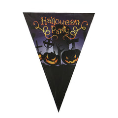 Halloween Paper Pennants Festive Decorative Flags 6 Styles Double Sided Printed